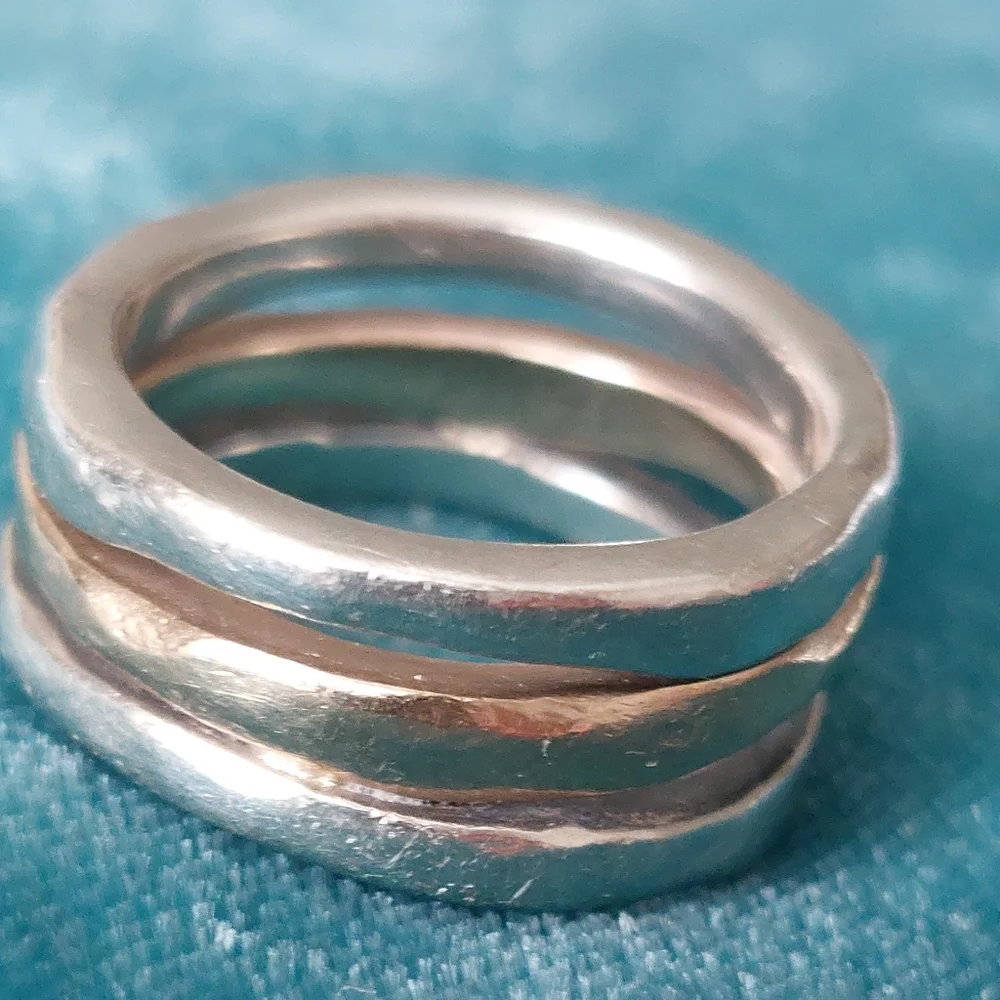 James Avery 14kt and Sterling Silver Hammered Band